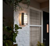 GoodHome Grandy Fixed Stainless Steel Mains-Powered Outdoor Half Wall Light