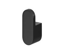 GoodHome Graphene Matt Black Zinc Alloy L-Shaped Single Hook (H)71mm (W)27mm
