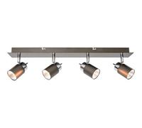 GoodHome Hades Bar Gloss Graphite Chrome Effect 4 Light Spotlight