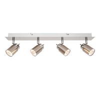 GoodHome Hades Bar Satin Nickel Effect 4 Light Spotlight