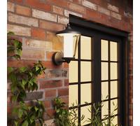 GoodHome Haro Fixed Matt Dark Grey Mains-Powered Integrated Led Outdoor Lantern Wall Light 1000Lm (Dia)20.5Cm