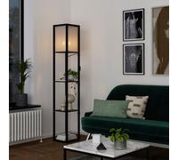 GoodHome Hartland Matt Black & White Floor Lamp
