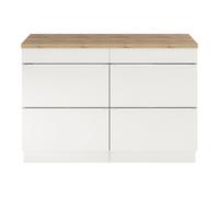 GoodHome Hartland Natural Oak Veneer Straight Solid Oak Worktop (T) 2.7Cm X (L) 120.5Cm X (W) 45.5Cm