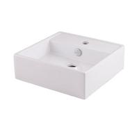 GoodHome Hendra Gloss White Square Counter Top Basin (W)38Cm