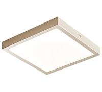 GoodHome Hestia Square Brushed Metal & Plastic Silver Chrome Effect Led Ceiling Light