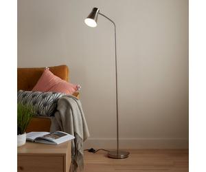 GoodHome Hetange Satin Nickel Effect Floor Light