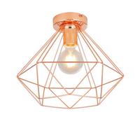 GoodHome Hexagon Gloss Metal Copper Effect Ceiling Light