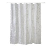 GoodHome Hiuchi Transparent & Silver Polka Dot Shower Curtain (H)200Cm (W)180Cm