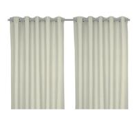 GoodHome Hiva Beige Solid Dyed Lined Eyelet Curtain (W)167Cm (L)183Cm, Pair
