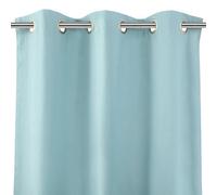 GoodHome Hiva Light Blue Solid Dyed Lined Eyelet Curtain (W)117Cm (L)137Cm, Pair