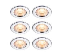 GoodHome Hodgkin Chrome Effect Fixed Led Fir Warm White Downlight Ip65, Pack Of 6