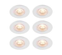 GoodHome Hodgkin Matt White Fixed Led Fire-Rated Warm White Downlight Ip65, Pack Of 6