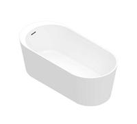 GoodHome Huron Gloss White Acrylic Single-Ended Oval Freestanding Bath (L)1500mm (W)750mm