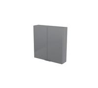 GoodHome Imandra Compact Gloss Grey Bathroom Double Wall Cabinet (H)60Cm (W)60Cm