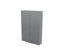 GoodHome Imandra Compact Gloss Grey Bathroom Double Wall Cabinet (H)90Cm (W)60Cm