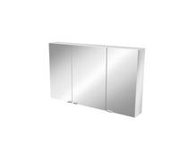 GoodHome Imandra Compact Matt Mirror Effect Triple Bathroom Cabinet Mirrored (H)600mm (W)1000mm