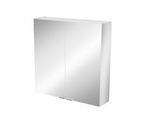 GoodHome Imandra Compact Matt Silver Mirror Effect Double Bathroom Cabinet Mirrored (H)600mm (W)600mm