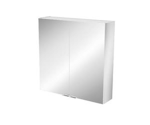 GoodHome Imandra Compact Matt Silver Mirror Effect Double Bathroom Cabinet Mirrored (H)600mm (W)600mm
