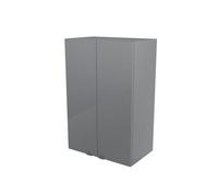 GoodHome Imandra Deep Gloss Grey Double Bathroom Wall Cabinet (H)90Cm (W)60Cm