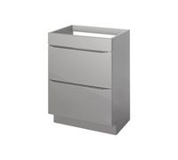 GoodHome Imandra Gloss Anthracite Freestanding Vanity Unit & Basin Set (W)604mm (H)944mm
