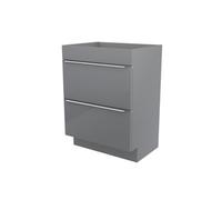 GoodHome Imandra Gloss Grey Freestanding Bathroom Cabinet (H) 820mm (W) 600mm