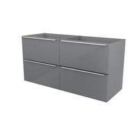 GoodHome Imandra Gloss Grey Wall-Mounted Bathroom Vanity Unit (H) 600mm (W) 1200mm