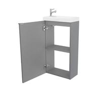 GoodHome Imandra Gloss Grey & White Freestanding Vanity Unit & Basin Set (H)790mm