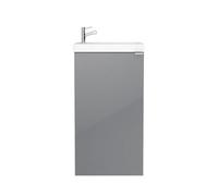 GoodHome Imandra Gloss Grey & White Freestanding Vanity Unit & Basin Set (W)804mm (H)790mm