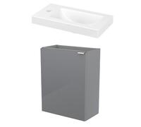 GoodHome Imandra Gloss Grey & White Wall-Mounted Vanity Unit & Basin Set (W)440mm (H)550mm