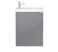 GoodHome Imandra Gloss Grey & White Wall-Mounted Vanity Unit & Basin Set (W)440mm (H)550mm