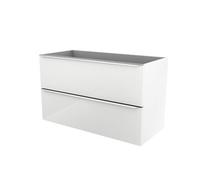 GoodHome Imandra Gloss White Wall-Mounted Bathroom Vanity Unit (H) 600mm (W) 1000mm