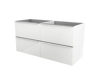 GoodHome Imandra Gloss White Wall-Mounted Bathroom Vanity Unit (H) 600mm (W) 1200mm