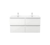 GoodHome Imandra Gloss White Wall-Mounted Vanity Unit & Basin Set With 4 Chrome Effect Handle (W)1204mm (H)670mm