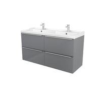 GoodHome Imandra Grey Wall-Mounted Vanity Unit & Basin Set - Includes Lana Basin (W)1204mm