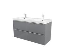 GoodHome Imandra Grey Wall-Mounted Vanity Unit & Basin Set - Includes Mila Basin (W)1204mm