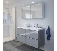 GoodHome Imandra Grey Wall-Mounted Vanity Unit & Basin Set (W)1204mm