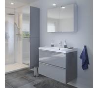 GoodHome Imandra Grey Wall-Mounted Vanity Unit & Basin Set (W)804mm
