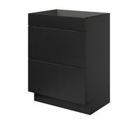 GoodHome Imandra Matt Black Freestanding Bathroom Cabinet (H) 820mm (W) 600mm