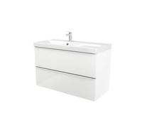GoodHome Imandra Matt White Wall-Mounted Vanity Unit & Basin Set (W)1004mm (H)480mm
