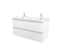 GoodHome Imandra Matt White Wall-Mounted Vanity Unit & Basin Set (W)1204mm (H)600mm