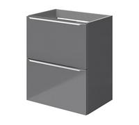 GoodHome Imandra Slimline Gloss Grey Wall-Mounted Bathroom Cabinet (H) 600mm (W) 500mm