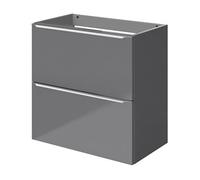 GoodHome Imandra Slimline Gloss Grey Wall-Mounted Bathroom Cabinet (H) 600mm (W) 600mm