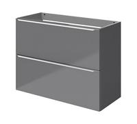 GoodHome Imandra Slimline Gloss Grey Wall-Mounted Bathroom Cabinet (H) 600mm (W) 800mm