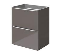 GoodHome Imandra Slimline Gloss Warm Grey Wall-Mounted Bathroom Cabinet (H) 600mm (W) 500mm