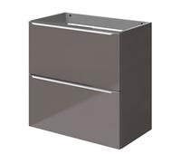 GoodHome Imandra Slimline Gloss Warm Grey Wall-Mounted Bathroom Cabinet (H) 600mm (W) 600mm