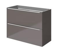 GoodHome Imandra Slimline Gloss Warm Grey Wall-Mounted Bathroom Cabinet (H) 600mm (W) 800mm