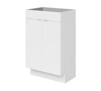GoodHome Imandra Slimline Gloss White Double Bathroom Cabinet (H) 820mm (W) 500mm