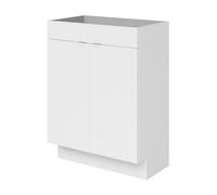 GoodHome Imandra Slimline Gloss White Double Bathroom Cabinet (H) 820mm (W) 600mm