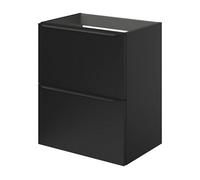 GoodHome Imandra Slimline Matt Black Wall-Mounted Bathroom Cabinet (H) 600mm (W) 500mm