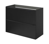 GoodHome Imandra Slimline Matt Black Wall-Mounted Bathroom Cabinet (H) 600mm (W) 800mm